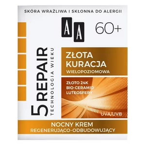 Oceanic S.A AA TECHNOLOGIA WIEKU 5REPAIR 60+ ZŁOTA KURACJA NOCNY KREM REGENERUJĄCO-ODBUDOWUJĄCY 50 ML Zakupy dla domu i biura! 90044140 - Kremy do twarzy - miniaturka - grafika 1