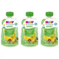 Desery dla dzieci - Hipp Sport Mus owocowy po 1. roku gruszki-banany-winogrona z owsem zestaw 3 x 120 g Bio - miniaturka - grafika 1