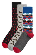 Skarpetki męskie - HS by Happy Socks Jamnik 3-pak skarpety, 4-11 (rozmiar 41-46), wielobarwny, 37-45 EU - miniaturka - grafika 1