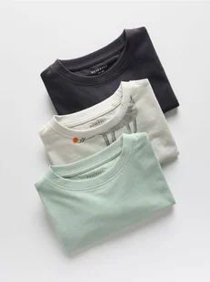 Reserved - Bawełniany longsleeve 3 pack - jasnoszary - Bluzki dla niemowląt - miniaturka - grafika 1