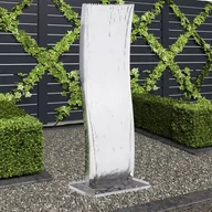 Fontanny ogrodowe - vidaXL Fontanna ogrodowa z pompą, stal nierdzewna, 130 cm, wygięta - miniaturka - grafika 1