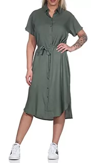 Sukienki - Vero Moda Kobiety Vmbumpy Ss Calf Sukienka, Zielony, L - grafika 1