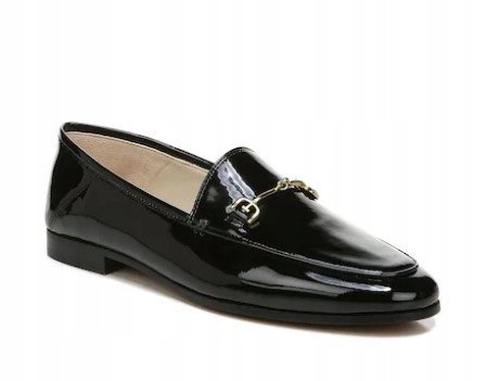 SAM EDELMAN MOKASYNY LAKIEROWANE DAMSKIE CZARNE ZE SKÓRĄ 37 JJP