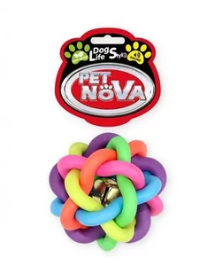 PET NOVA Pet Nova Piłka pleciona BellBall miętowa kolorowa [rozmiar S] 6cm PPTN004 - Zabawki dla psów - miniaturka - grafika 1
