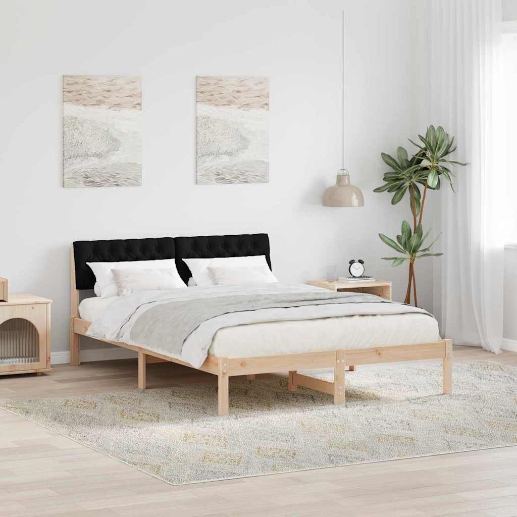 vidaXL Rama łóżka brązowo-czarny 160 x 200 cm Lite drewno sosnowe