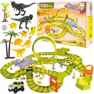 Tory, garaże, parkingi - Mega Tor Wyścigowy Dinozaur Park Magic Track 324 elementy - miniaturka - grafika 1