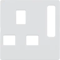 Klawisze i ramki - Hager polo Q.1/Q.3 Płytka czołowa do gniazda z uziemieniem standard Brytyjski, biały, aksamit 3313076089 3313076089 - miniaturka - grafika 1