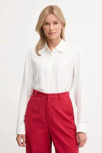 Tommy Hilfiger koszula damska kolor biały regular z kołnierzykiem klasycznym WW0WW46597 - Koszule damskie - miniaturka - grafika 1
