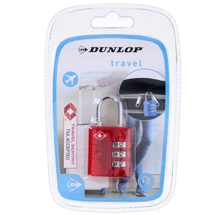 Dunlop Czerwona Kłódka TSA z szyfrem zabezpieczająca bagaż - Kłódki - miniaturka - grafika 3