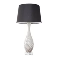 Lampy stojące - Lampa Stołowa Z Abażurem Megi 32X39X73 Czarna + Srebrna - miniaturka - grafika 1