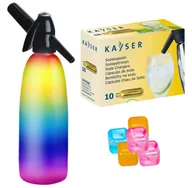 Saturatory - Saturator syfon do wody ART Quick Soda 1 l tęczowy + 10 naboi + 5 kostek lodu - miniaturka - grafika 1