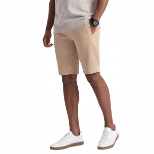 Szorty męskie dresowe 100% bawełna BASIC beżowe Ombre OM-SRBS-0149 V6 XL - Spodenki męskie Szorty męskie dresowe 100% bawełna BASIC beżowe Ombre OM-SRBS-0149 V6 XL - Spodenki męskie - miniaturka - grafika 1