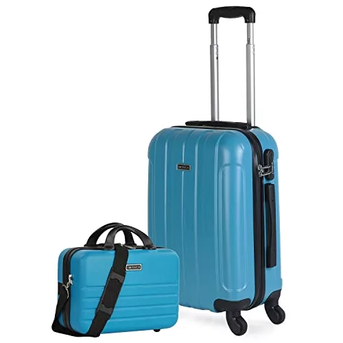 ITACA - Mała walizka kabinowa samolotu z 4 kołami [55x40x20] i kosmetyczką  Mężczyzna Kobieta. Sztywna walizka podróżna marki. Wózek na bagaż  podręczny. Kłódka kombinowana 771150B - Ceny i opinie na Skapiec.pl