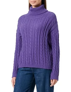 myMo Damski sweter z dzianiny z golfem akryl fioletowy rozmiar XS/S, liliowy, XS - Swetry damskie - miniaturka - grafika 1