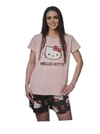 Piżamy damskie - Piżama damska HELLO KITTY różowo-czarna rozmiar XL - miniaturka - grafika 1
