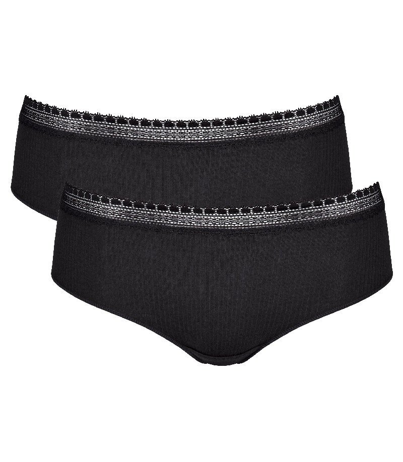 2 X Majtki Damskie Sloggi Go Ribbed R Hipster C2P-Xl