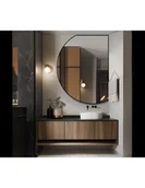 Lustra - Lustro o nieregularnym kształcie w czarnej matowej ramie mdf - ODETTA, Dostępne wymiary: 110x84 - miniaturka - grafika 1