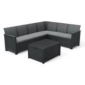 Meble ogrodowe - Zestaw mebli ogrodowych KETER Emma 249596 Grafitowy  - miniaturka - grafika 1