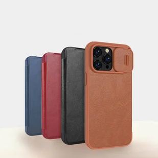 Nillkin Qin Leather Pro Case etui iPhone 14 Pro Max osłona na aparat kabura pokrowiec obudowa z klapką czarny - Etui i futerały do telefonów - miniaturka - grafika 7