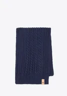 Apaszki i szaliki męskie - Szalik męski z mieszanki wiskozy, poliestru i nylonu granatowy - miniaturka - grafika 1