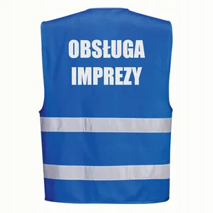 Kamizelka odblaskowa PORTWEST Niebieska rozmiar S/M nadruk OBSŁUGA IMPREZY - Odzież robocza - miniaturka - grafika 1