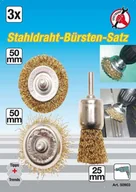 Pozostałe wyposażenie warsztatu - Kraftmann Szczotki druciane, 3 szt. B.50903 - miniaturka - grafika 1