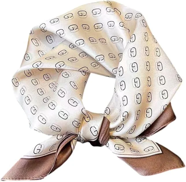 SZALIK 53X53CM KWADRATOWY JEDWABNY POLIESTROWY WZORZYSTY VINTAGE STYLOWY