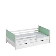 Łóżka dla dzieci i młodzieży - Łóżko 80 x 190 z Szufladami Hubert Dolmar Sosna Barwiona na Biel, Błękit R80G - miniaturka - grafika 1
