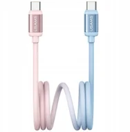 Kable USB - Kabel USB-C / USB-C USAMS Bicolor Series SJ756 PD 60W 1.2m niebiesko różowy - miniaturka - grafika 1