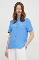 Koszule damskie - Tommy Hilfiger koszula damska kolor niebieski regular z kołnierzykiem klasycznym - miniaturka - grafika 1