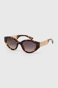 Okulary przeciwsłoneczne - Moschino okulary przeciwsłoneczne damskie kolor brązowy - miniaturka - grafika 1