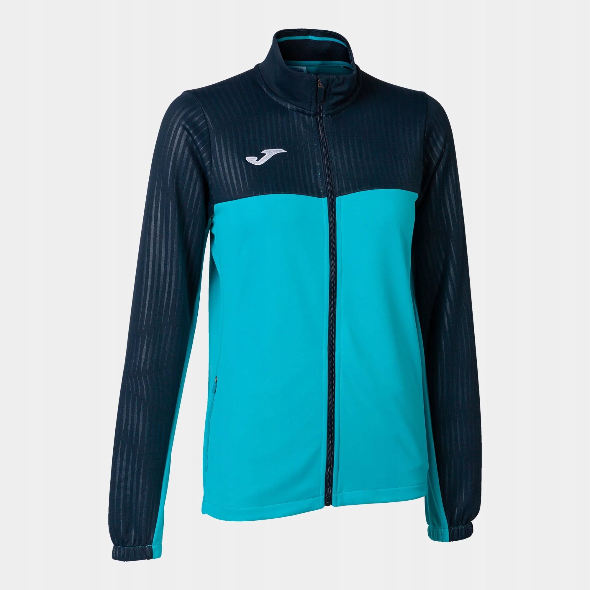Bluza damska Joma MONTREAL FULL ZIP SWEATSHIRT fluor turquise-navy