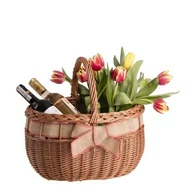 Torby i wózki na zakupy - Wiklinowy Kosz na Zakupy w Kolorze Naturalnym 38x28 H 24/36 cm-uniwersalny - miniaturka - grafika 1