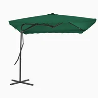 Parasole ogrodowe - vidaXL Parasol ogrodowy na słupku stalowym, 250 x 250 cm, zielony - miniaturka - grafika 1