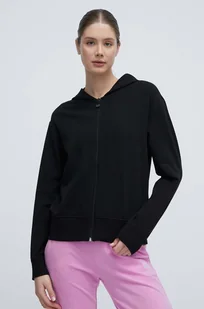 EA7 Emporio Armani bluza damska kolor czarny z kapturem gładka - Bluzy damskie - miniaturka - grafika 1