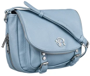 Torebka damska listonoszka na ramię ze skóry ekologicznej pojemna Rovicky, jasnoniebieski - Torebki damskie - miniaturka - grafika 1