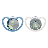 Smoczki uspokajające - NUK Space Night smoczek silikonowy uspokajający świecący w ciemności 18-36m 2 sztuki [739658A] 1149933 - miniaturka - grafika 1