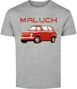 T-SHIRT MĘSKI FIAT 126P MALUCH MOTORYZACYJNA KOSZULKA SZARA R-L A534 - Koszulki męskie - miniaturka - grafika 1