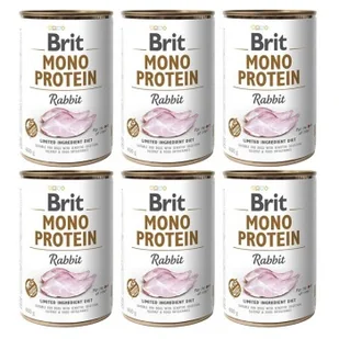 Brit Mono Protein królik 6 x 400 g - Mokra karma dla psów - miniaturka - grafika 1