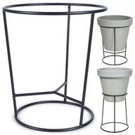 Donice - Stojak na doniczkę metalowy czarny dwustronny 37x41 cm stelaż - miniaturka - grafika 1