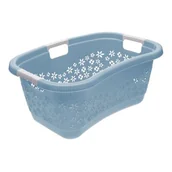 Kosze na bieliznę - Kosz na pranie Lasse z miękkimi uchwytami 50 l niebieski keeeper - miniaturka - grafika 1