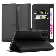 Etui i futerały do telefonów - Etui Cadorabo do Apple iPhone XS MAX w kolorze PHANTOM BLACK Etui na telefon komórkowy z magnetycznym zamknięciem, funkcją podstawki i miejscem na kartę Etui Etui ochronne Etui z klapką w stylu książki - miniaturka - grafika 1