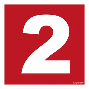 BC022 LICZBA 2, PN - PŁYTA PCV 1MM; (250X250MM) - Systemy ekspozycyjne i znaki informacyjne - miniaturka - grafika 1