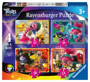 Ravensburger 5059 Trolls 2 World Tour 4 w pudełku (12, 16, 20, 24 sztuk) puzzle dla dzieci w wieku od 3 lat 5059 - Puzzle - miniaturka - grafika 1