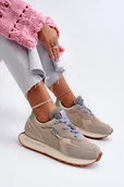 Sneakersy damskie - Sneakersy Damskie Na Platformie Memory Foam System Big Star NN274681 Beżowe-41 - miniaturka - grafika 1