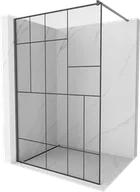 Ścianki i drzwi prysznicowe - Mexen Kioto ścianka prysznicowa Walk-in 80 x 200 cm, czarny wzór 8 mm, gun gray szczotkowany - 800-080-101-66-78 - miniaturka - grafika 1