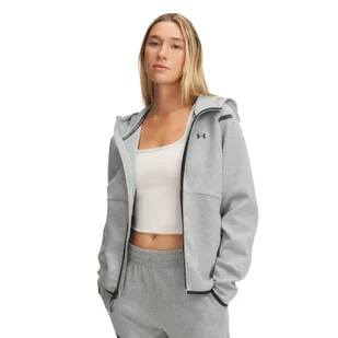 Damska bluza treningowa rozpinana z kapturem Under Armour Unstoppable Fleece FZ - szara - Bluzy damskie - miniaturka - grafika 1