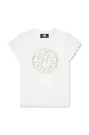 Koszulki dla dziewczynek - Karl Lagerfeld t-shirt bawełniany dziecięcy kolor biały - miniaturka - grafika 1