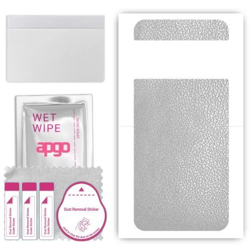 folia naklejka skórka strukturalna na TYŁ do Google Pixel 8 - Skóra Srebrna - apgo SKINS