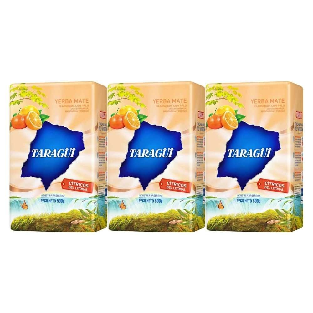 3 x Yerba Mate Taragui Citricos Del Litoral 500 g